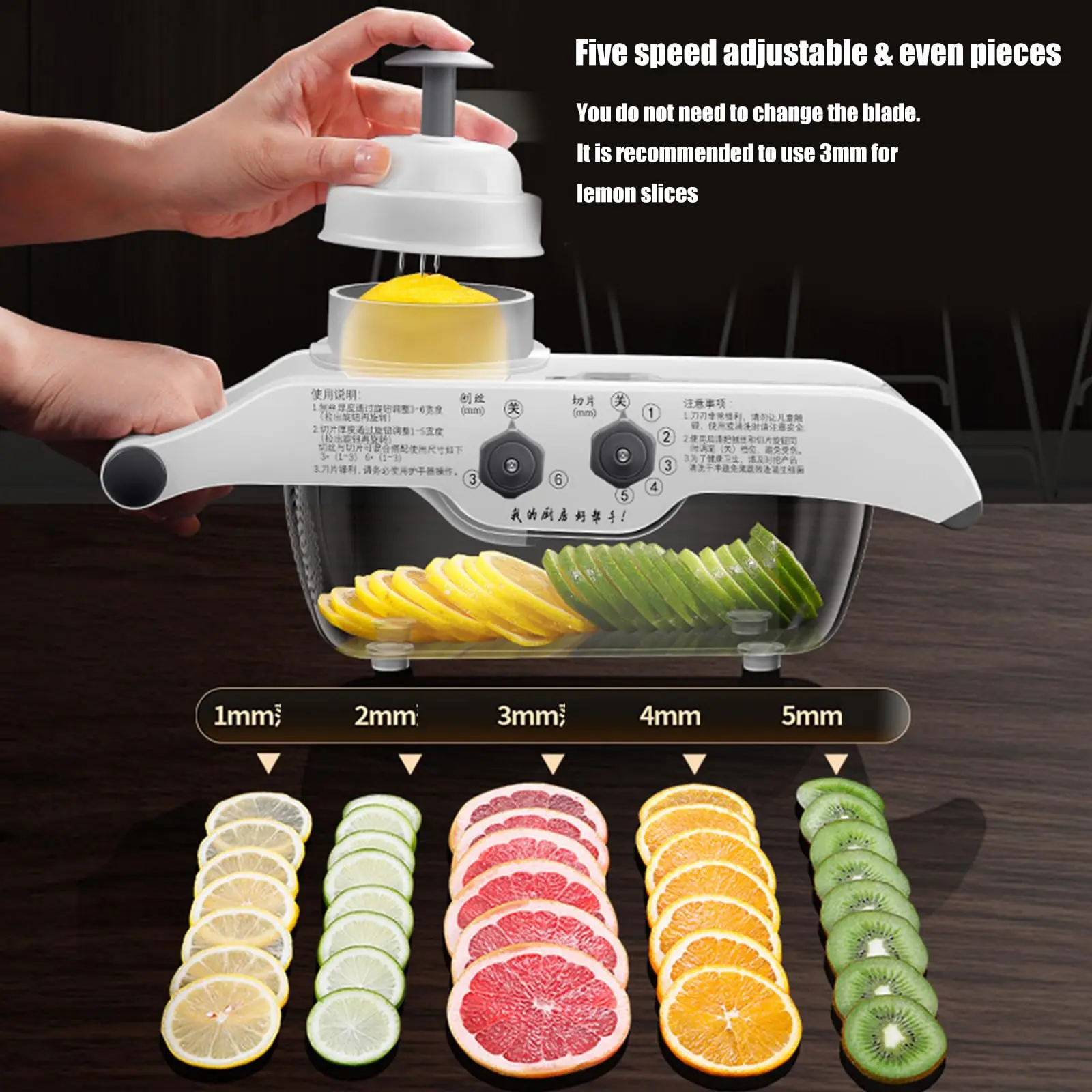 레몬 슬라이서, 조절 가능한 채소 및 식품 절단기, 채 - Food Slicer Machine Stainless 리뷰 및 가격
