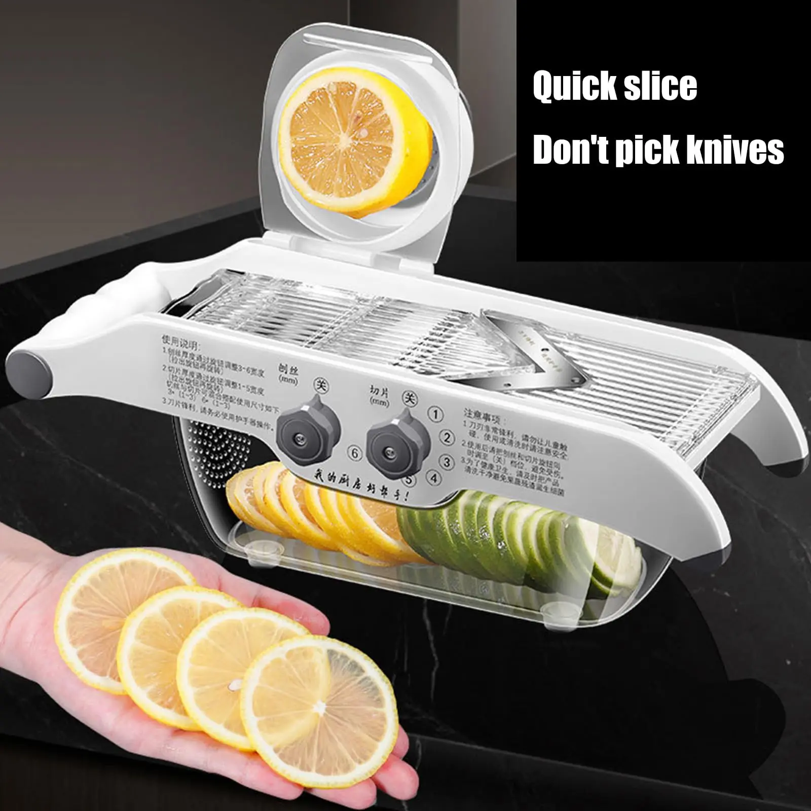 레몬 슬라이서, 조절 가능한 채소 및 식품 절단기, 채 - Food Slicer Machine Stainless 리뷰 및 가격