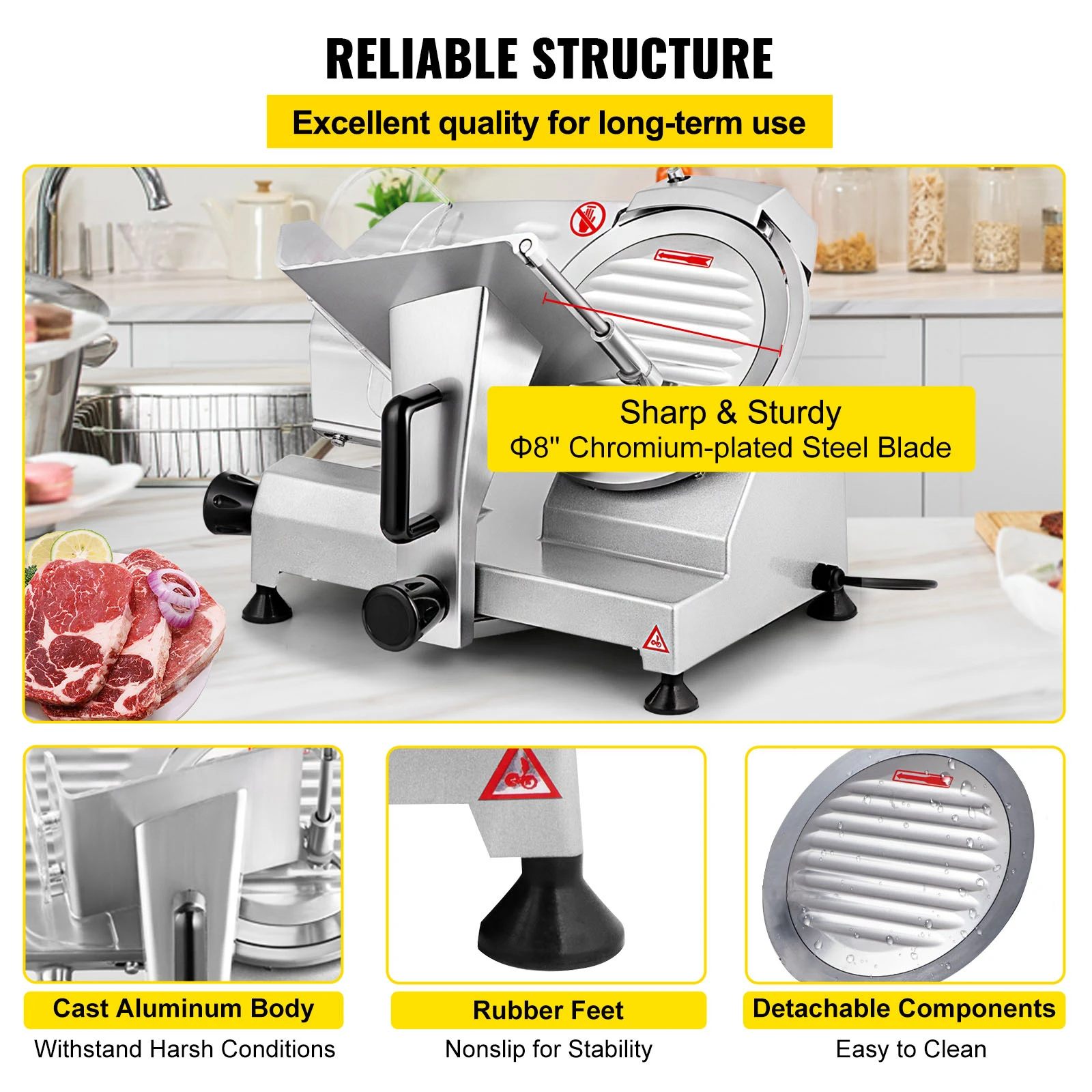 고기 슬라이서 8/10인치 탄소강 블레이드 전기 델리  - Commercial Meat Slicer 10 Inch 리뷰 및 가격