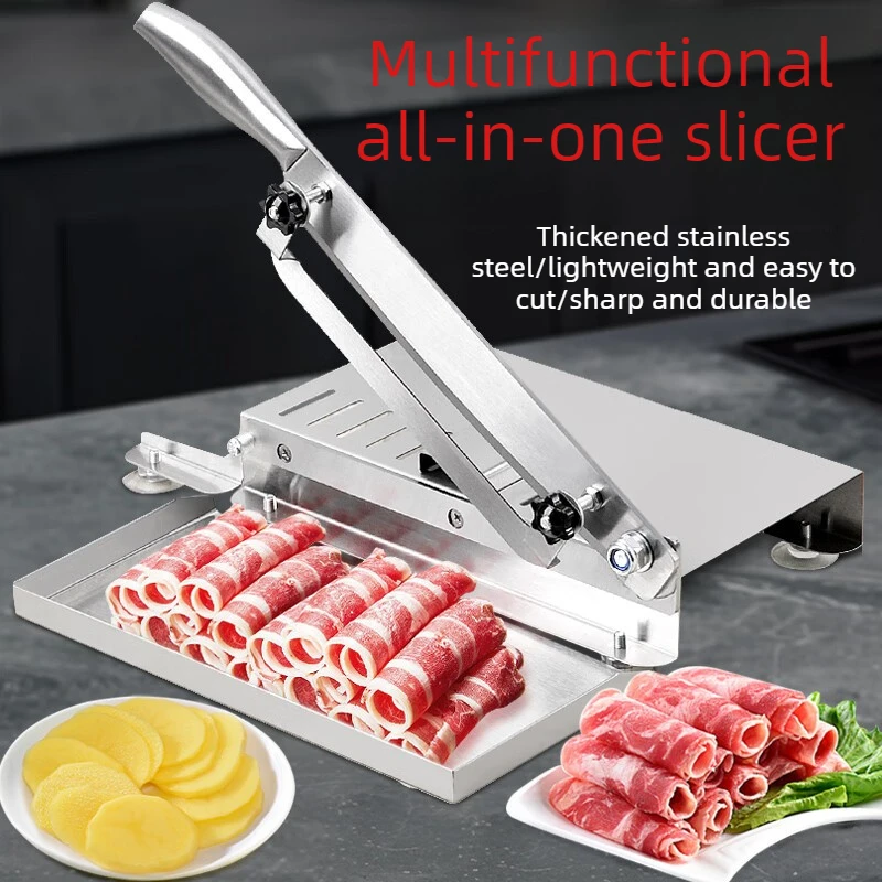 스테인리스 스틸 재질의 수동식 고기 슬라이서, 양고기  - Frozen Meat Slicer Manual 리뷰 및 가격