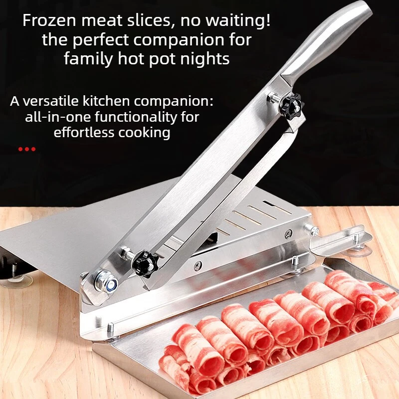 스테인리스 스틸 재질의 수동식 고기 슬라이서, 양고기  - Frozen Meat Slicer Manual 리뷰 및 가격